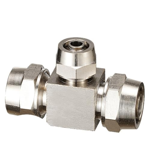 Raccord pneumatique en T réduction 10-6mm anti-fuite en cuivre