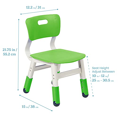 Ecr4Kids Classroom Plastic, Kids Adjustable Seat Height Chairs, Grassy Green #TOP2
