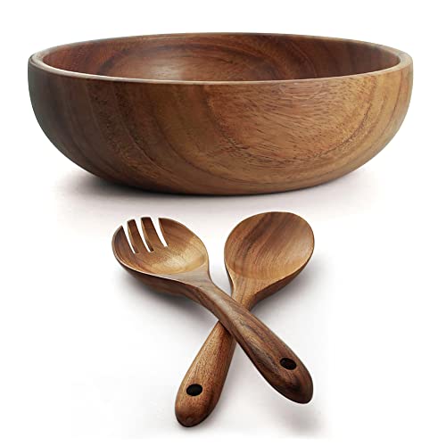 AOOSY Large Wooden Salad Bowl, Acacia Wood Salad Bowl with