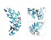 Weiqiao® Aimant à Frigo Puissant en Plastique Forme de Papillons 3D Bricolage Mural Décoration Autocollant pour Tableau Réfrigérateur Mariage 12 Pcs (Bleu)