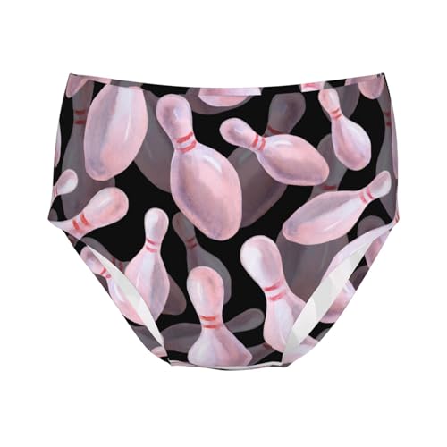 Watercolor Bowling Pins Girls' Underwear Soft Cotton Little Girls Panties Comfort Briefs