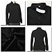 ANDHOM Womens Clergy Shirt Tab Collar Long Sleeves Polo Shirt Clergy Button Down Blouse Black