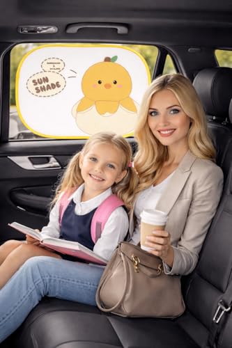 Ön ve Yan Cam Güneşlik Perdesi, 2 Adet, Sarı Beyaz Civcivli