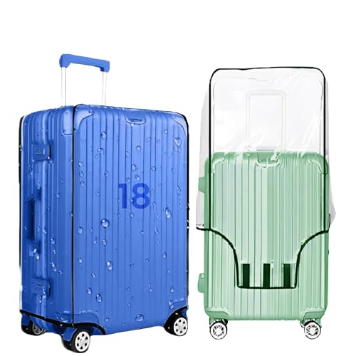 Image of DAFTER PVC Transparent Luggage Trolley Waterproof Cover | Dustproof Suitcase Protector with Zipper for Hard Luggage | Travel Trolley Bag Cover for 18 Inch Suitcase