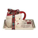 Mud Pie Christmas Santa Postcard Tray & Mug Set