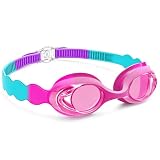 Vvinca Kids Swim Goggles for Boys Girls Age 3-12, Wave-Shaped Quick Adjust Strap, Waterproof Anti-Fog UV Protection Swimming Goggles, No...
