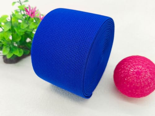 Royal Blue Wide Knit Elastic Band for Sewing 3 inch 5yards Double-Side Twill Woven Elastic Heavy Stretch Elastic Spool Band for Sewing Pants Waist-Wigs-Skirts-Craft-DIY Projects by JESEP YONG - Image 7