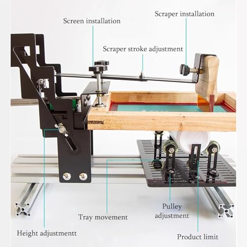 Stampante a schermo curvo manuale per bottiglie e tazze, serigrafia cilindrica con area grafica 200x250mm, ideale per esigenze di stampa fai da te e piccole imprese