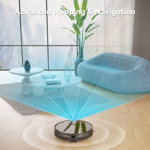 Amarey Robot Aspirateur Laveur avec Station de Vidage Automatique, Navigation Intelligente, Contrôle Via APP et Alexa, Idéal pour Poils d'animaux Sol Tapis - Image 6