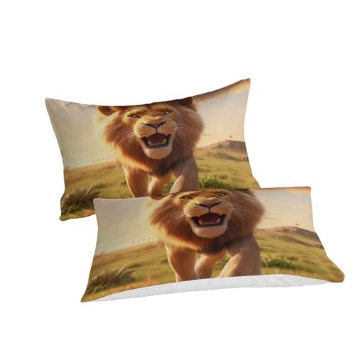 Housse de couette lion 260x220 parure lit microfibre chambre ado et enfant - 3