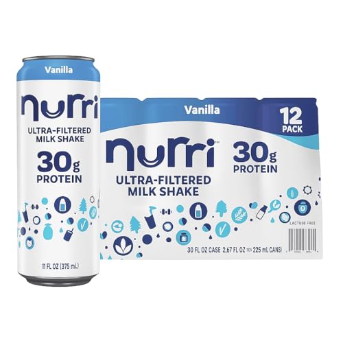 Nurri vanilla 12-Pack Ulta Filtered Milk Shake, 30g Protein, 1g