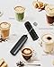 CIRCLE JOY Rechargeable Milk Frother Hanheld, Dual Spring Whisk Electric Coffee Frother, Portable Hand Frother Wand Drink Mixer for Matcha Lattes Cappuccino, Kitchen Gifts, Black