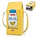 XiYee Kleine Crossbody Tasche, Mädchen PU Leder Geldbörse, Milch Box Brieftasche Tasche kleine Crossbody Persönlichkeit Mini Umhängetasche Handtaschen (YELLOW)
