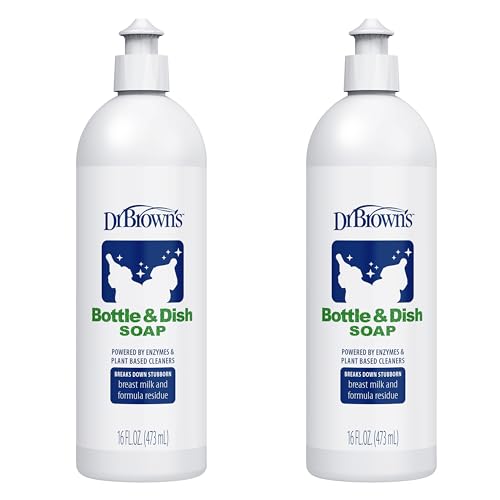 Image of Dr. Brown's Bottle & Dish Soap for Baby Bottles and Baby Accessories, Plant-Derived, Fragrance-Free, 16 fl oz, 2 Pack