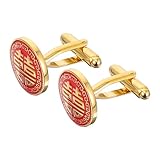 LIGIGWASH Gemelos para Novio de Cobre Dorado Diseño Doble Felicidad, 1 Par de Botones para Puños de Boda Estilo Chino para Padrinos y Eventos Formales