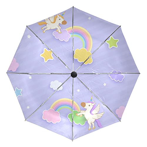 Parapluie automatique violet anti-retournement pour femme et fille