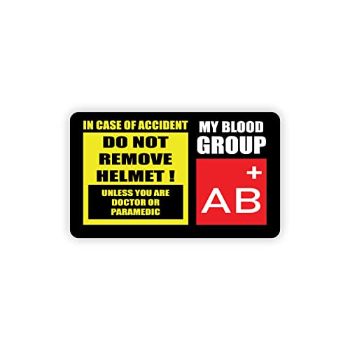 Image of Safety Caution Sign Quotes and Blood Group Helmet Stickers for Bike Riders Multicolor Vinyl Sticker (3 x 1.8 inch) (AB+)-Self-Adhesive