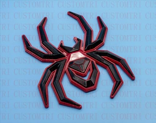 Image of 2Pcs Custom Spider Emblems Left Right Car Badge for Universal Car Body Motorcycle SUV Widow Door Edition Decoration (Redline)