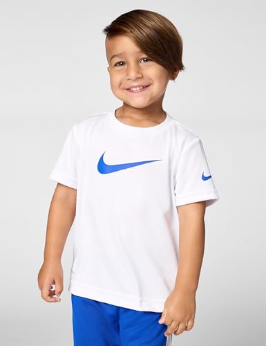 Image of Nike Boys Polyester Solid Little 2 Piece Swoosh T-Shirt Tee & Mesh Shorts Set