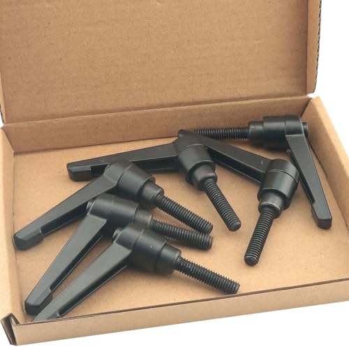 Image of 6PCS Adjustable Clamping Bar Handle M6x25mm Threaded Bolt Knob Screw Locking Quick Release Ratchet Button Handle for Milling Machine Drilling Machine Lathe Black