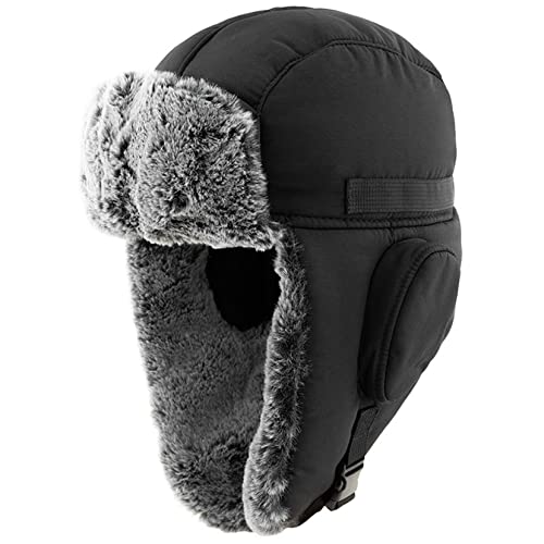 WDSOPK Gorro de Invierno Unisex a Prueba de Viento para esquí, Soldado, Caza, Gorro cálido, Azul, 55 cm, 62 cm (Negro, 55 cm)