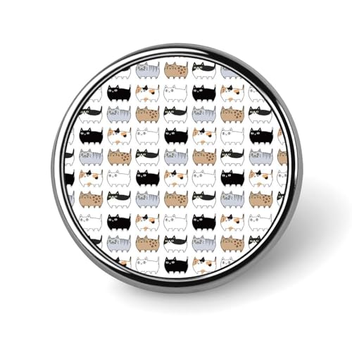 ピンバッジ 面白い 猫 ネコ柄 ブローチ ラペルピン 円型 フォーマル 胸飾り アクセサリー 卒業式 結婚式 卒園式 入学式 誕生日 記念日 簡単取付 人気 おしゃれ かわいい プレゼント 贈り物 ギフト