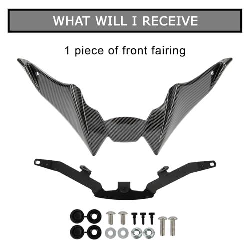 Frontverkleidung Spoiler Schnabel Nose Cone Verlängerung Cover Extender für Yamaha MT09 V3 2022-2023, PSLER Aerodynamische Flügel Deflektor Cowl Trim Zubehör(Carbonfaser)