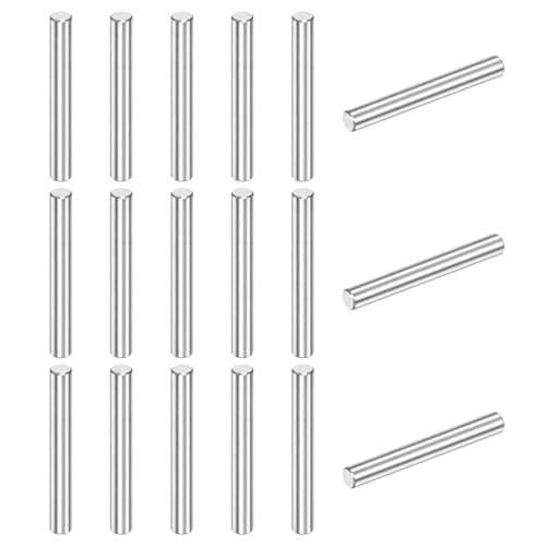 M METERXITY 20-Pack 4 x 30 mm Dowel Pin, 316 Stainless Steel Support Pin Fastener Elements for Metal Devices/Wooden Projects, Cylindrical Shelf Support Pin [Silver Tone]