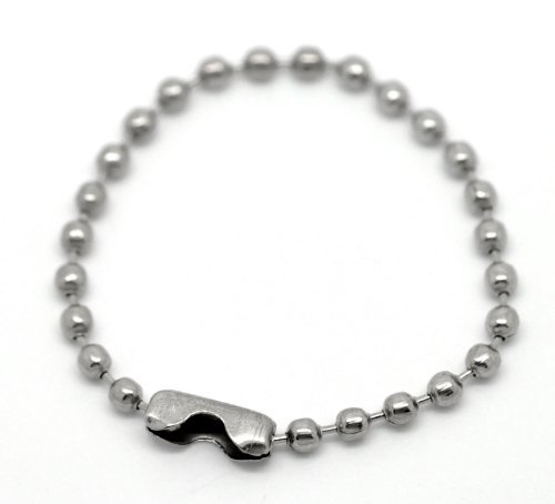 Housweety 100pcs Silver Tone Connector Clasp Ball Chains Keychain Tag 10cm(3 7/8 (100pcs)