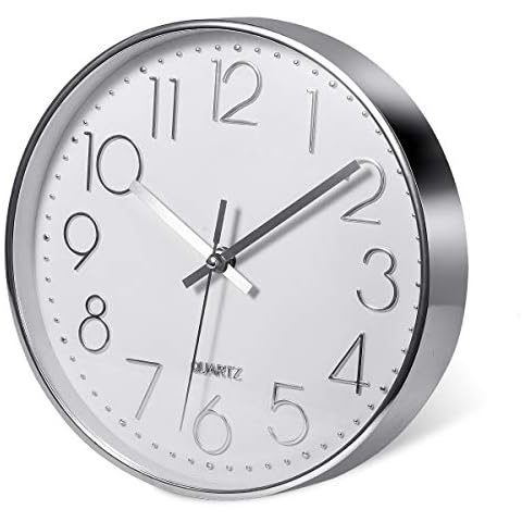 Reloj de Pared Delgeo Plata 30cm/12'' Cover