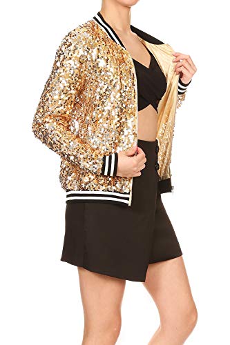 Anna-Kaci Womens Sequin Jacket Bomber Coat 1989 Slitter Outfit For Concert Party4