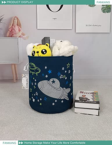 Fankang Storage Baskets,Collapsible Convenient Nursery Hamper/Laundry Bin/Toy Collection Organizer For Kid's Room（Spaceship） #TOP2