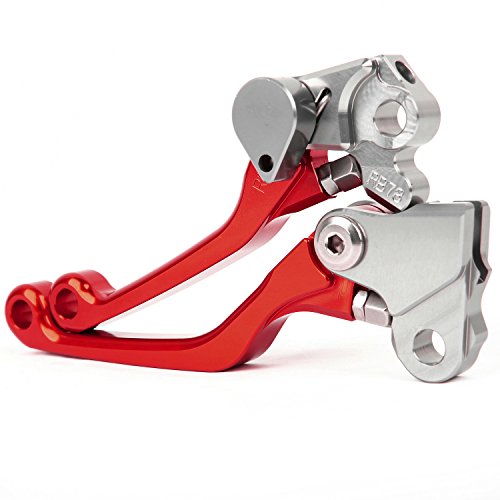 TOPHOME CNC Pivot Brake Clutch Levers for R125R/250R 2004-2007, CRF250R 2004-2006, CRF250X 2004-2019, CRF450X 2005-2019,XR250R/XR400R 1996-2004,CR500R / F 1996- 2002 Red Pair