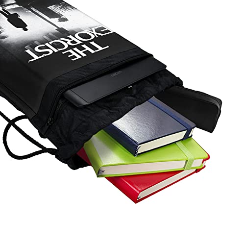 LOGOVISION The Exorcist Logo And Silhouette Drawstring Backpack Sports Bag Sackpack 17" x 13", Perfect for Gym, Yoga or Practice4