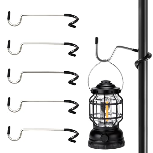 TenaLucy 5 Stücke Camping Laternenhalter,Doppelköpfige Laternenhaken Camping Haken Set Zeltstangen Haken Outdoor Doppelendiger Laternenhaken S-Förmig Cämping Lampenhaken,für Cämping Hängende Laternen