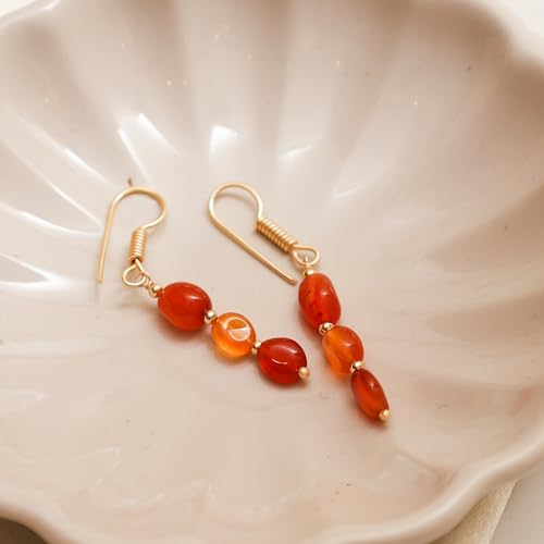 Gempires Natural Lightweight Crystal Dangle Earrings Handmade Gemstone Jewelry Hypoallergenic Non Tarnish Gold Plated Dangle Drop Earrings For Women3