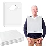 Nonley 200 Pack Adult Bibs for Men, Disposable Bibs for Adults Waterproof & Oil-Proof, 22" Plastic Bib with Crumb Catcher for Elderly Women Eating
