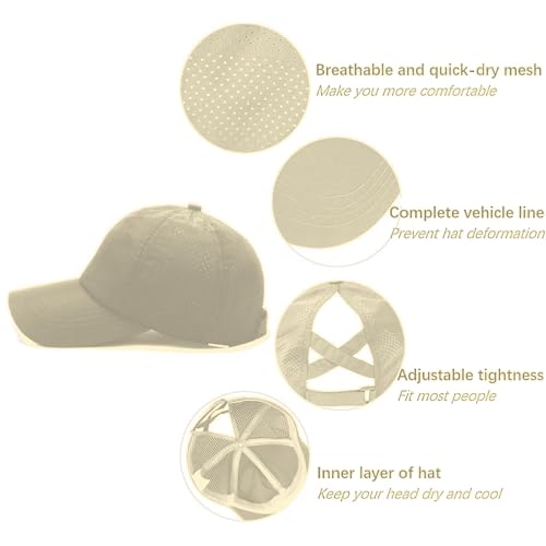 Image of Quick Dry Fit Baseball Cap - Water Repellent Sun Hat for Fishing, Running, Hiking, Golf, Surfing, Sailing, Boating
