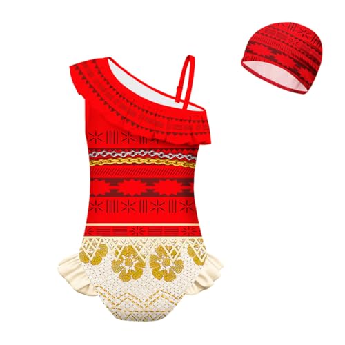 Image of Girls Princess Swimsuit Adventure Outfit with Swim Cap, 3-10 Years