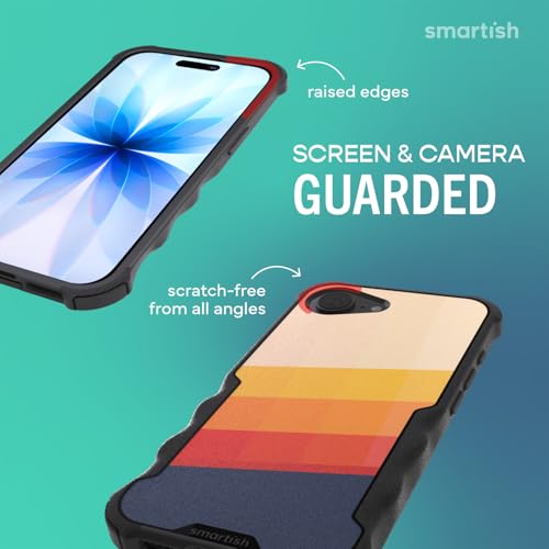 Image of Smartish iPhone 17e /16e MagSafe Case - Gripzilla Protective Magnetic Case for Men [Rugged + Tough] Military Grade Heavy Duty Grip Armor - Drop Tested for iPhone 17e /16e - Striped Up