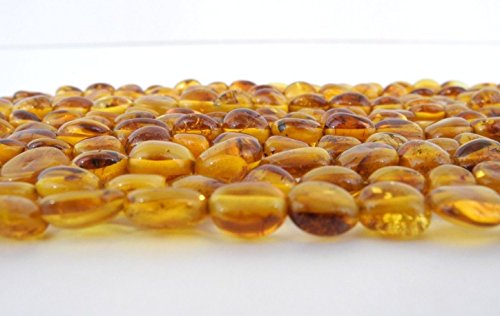 Genuine Baltic Amber Beads Strands Oval Nuggets Extra Small Honey Alluregem 79622 #TOP4