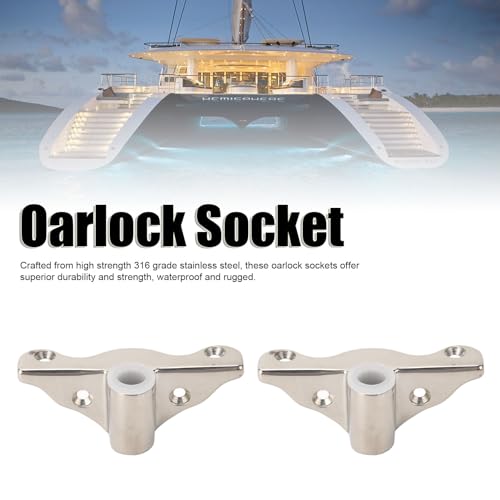 Qiilu Oar Lock Holder, 2PCS 1/2in Oarlock Socket 316 Stainless Steel Polished Finish Side Mount for Yacht RV Marine by Qiilu - Image 3