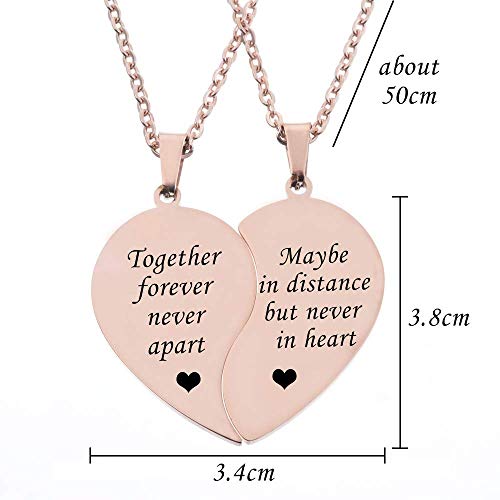 MJartoria Bundle BFF Necklace for 2-Split Valentine Heart Necklace Glitter Jelly Bangles Bracelets Set for Women Girls - Image 3