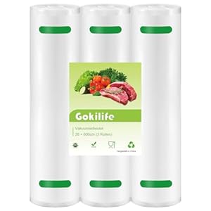Gokilife Vakuumierfolie 3 Rollen 28x600cm