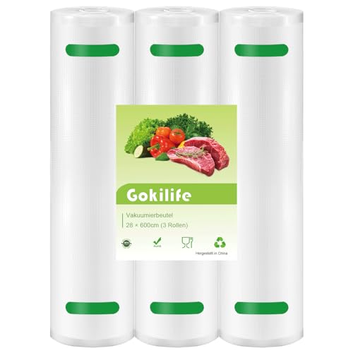Gokilife Vakuumierfolie 3 Rollen 28x600cm