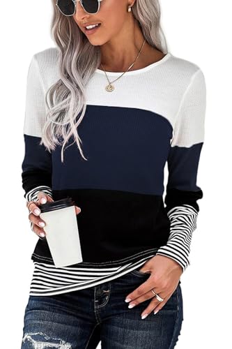 FANGJIN Pullover Damen Herbst Tshirt Lang Langarmshirt Winter Shirt Langarm...