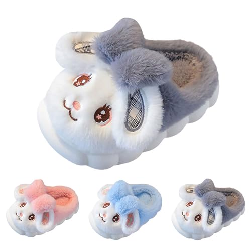 Kids Cartoon Slippers Non-Slip Cute Animal Fuzzy Plush House Shoes Kids Soft Sole Slip-On Cozy Indoor Footwear4