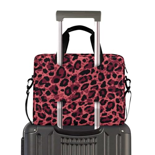 Maletín portátil para laptop 15.6 pulg con estampado leopardo rojo miniatura 4