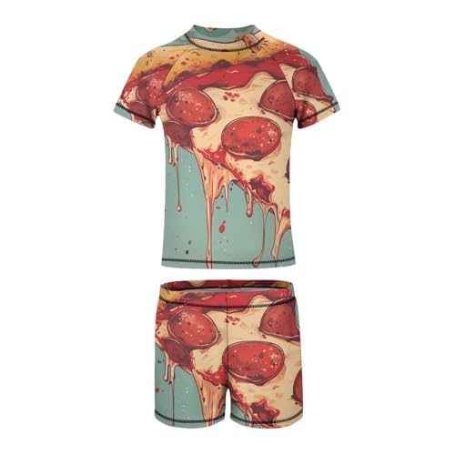 Pizza PepperoniChildren's Casual Swimsuit Set - Simple and Versatile10-12Y（150cm）2
