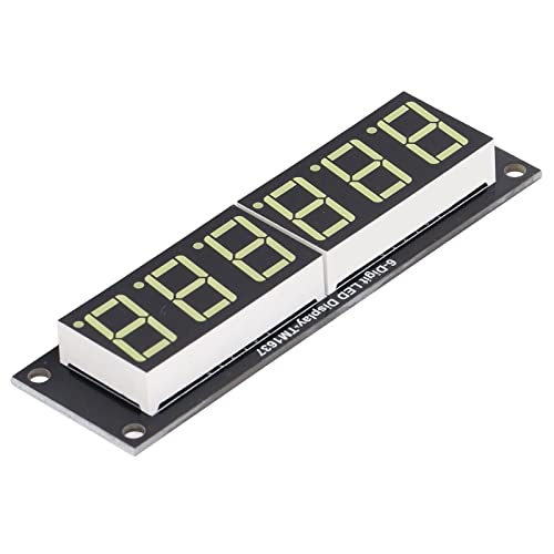SOULONG LED Display 7 Segment 6-Digit Tube LED Segment Display Module Decimal White Light Red Common Anode TM1637